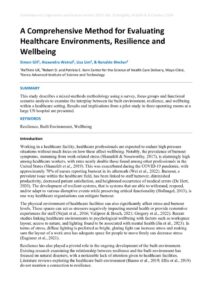 thumbnail of A Comprehensive Method for Evaluating Healthcare Environments, Resilience and Wellbeing