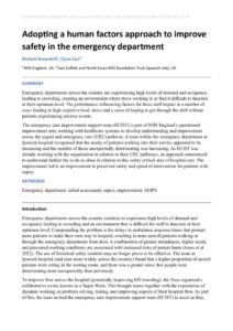 thumbnail of Adopting a human factors approach to improve safety in the emergency department