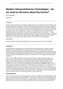thumbnail of Advanced Reactor Technologies – do we need to still worry