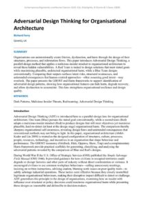 thumbnail of Adversarial Design Thinking for Organisational Architectu