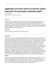 thumbnail of Application of human factors to improve airport experience for passengers requiring support