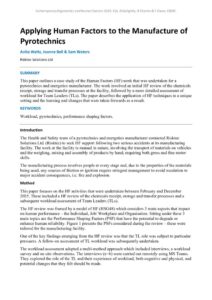 thumbnail of Applying Human Factors to the Manufacture of Pyrotechnics