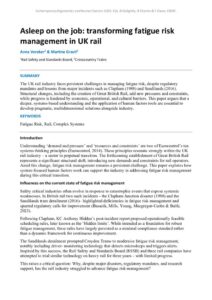 thumbnail of Asleep on the job transforming fatigue risk management in