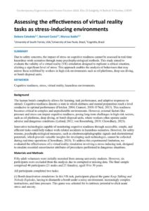 thumbnail of Assessing the effectiveness of virtual reality tasks as stress-inducing environments