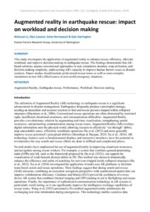 thumbnail of Augmented reality in earthquake rescue impact on workload and decision making