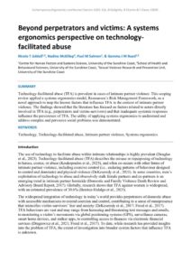 thumbnail of Beyond perpetrators and victims A systems ergonomics pers