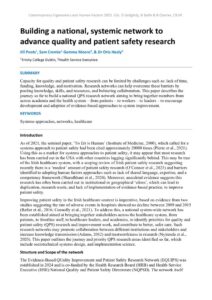 thumbnail of Building a national, systemic network to advance quality and patient safety research