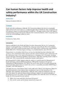 thumbnail of Can human factors help improve safety performance within