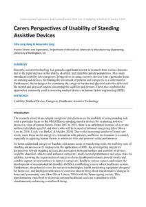 thumbnail of Carers Perspectives of Usability of Standing Assistive Devices