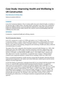 thumbnail of Case Study Improving Health and Wellbeing in UK Construct