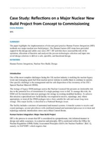 thumbnail of Case Study Reflections on a Major Nuclear New Build Project from Concept to Commissioning