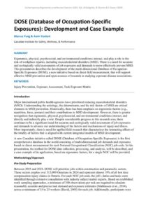 thumbnail of DOSE (Database of Occupation-Specific Exposures) Developm