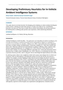 thumbnail of Developing Preliminary Heuristics for In-Vehicle Ambient Intelligence Systems