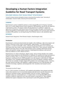 thumbnail of Developing a Human Factors Integration Guideline for Road