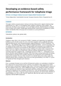thumbnail of Developing an evidence-based safety performance framework for telephone triage