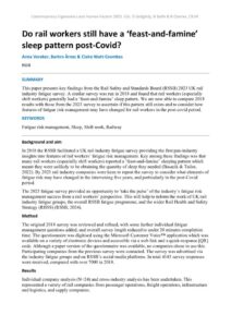 thumbnail of Do rail workers still have a feast-and-famine sleep pattern post Covid