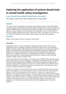 thumbnail of Exploring the application of systems-based tools in menta