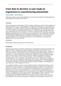 thumbnail of From data to decision A case study on ergonomics in manufacturing automation