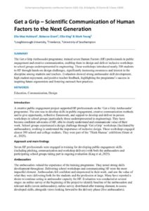 thumbnail of Get a Grip – Scientific Communication of Human Factors to