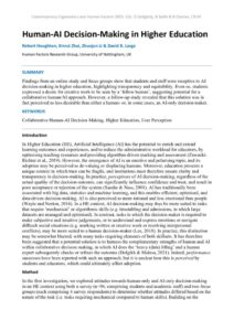 thumbnail of Human-AI Decision-Making in Higher Education