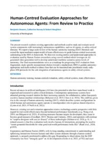 thumbnail of Human-Centred Evaluation Approaches for Autonomous Agents