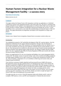 thumbnail of Human Factors Integration for a Nuclear Waste Management Facility – a success story