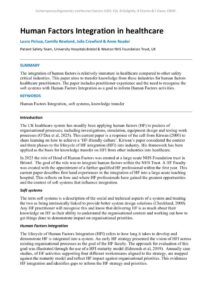 thumbnail of Human Factors Integration in healthcare