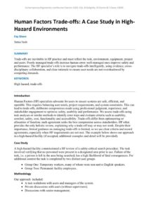 thumbnail of Human Factors Trade-offs A Case Study in High-Hazard Envi