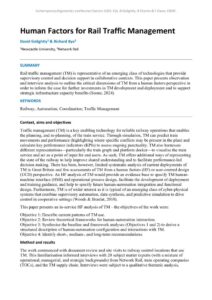 thumbnail of Human Factors for Rail Traffic Management
