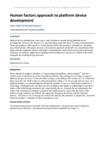 thumbnail of Human factors approach to platform device development