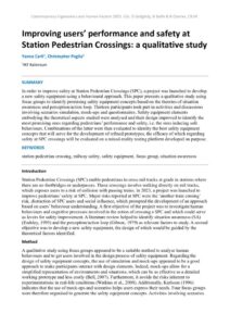thumbnail of Improving users’ performance and safety at Station Pedestrian Crossings a qualitative study