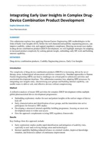 thumbnail of Integrating Early User Insights in Complex Drug-Device Co
