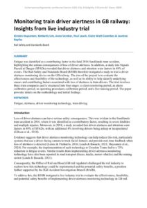thumbnail of Monitoring train driver alertness in GB railway Insights