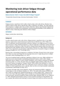 thumbnail of Monitoring train driver fatigue through operational perfo