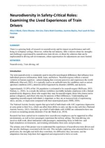 thumbnail of Neurodiversity in Safety-Critical Roles Examining the Liv