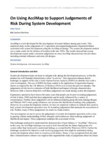 thumbnail of On Using AcciMap to Support Judgements of Risk During System Development