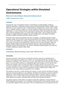 thumbnail of Operational Strategies within Simulated Environments