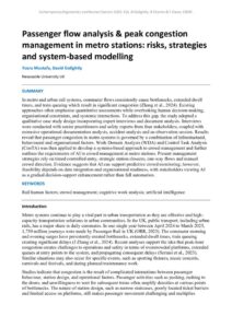 thumbnail of Passenger congestion management in metro stations risks,