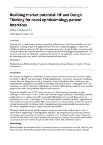 thumbnail of Realising market potential HF and Design Thinking for novel ophthalmology patient interfaces