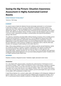 thumbnail of Seeing the Big Picture Situation Awareness Assessment in