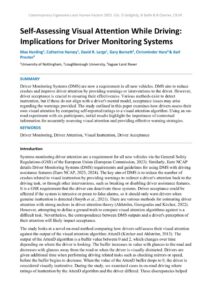 thumbnail of Self-Assessing Visual Attention While Driving Implications for Driver Monitoring Systems