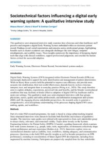 thumbnail of Sociotechnical factors influencing a digital early warnin