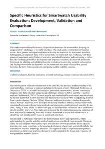 thumbnail of Specific Heuristics for Smartwatch Usability Evaluation Development, Validation and Comparison