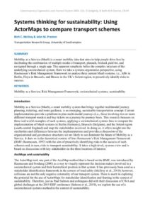 thumbnail of Systems thinking for sustainability Using ActorMaps to compare transport schemes