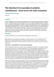 thumbnail of The Identical Error paradox in aviation maintenance – mor