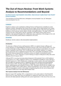 thumbnail of The Out-of-Hours Review From Work Systems Analysis to Rec