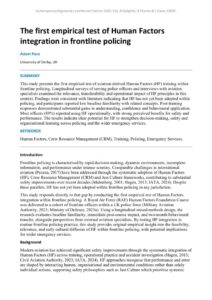thumbnail of The first empirical test of Human Factors integration in