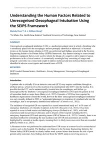thumbnail of Understanding the Human Factors Related to Unrecognised Oesophageal Intubation Using the SEIPS Framework