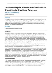 thumbnail of Understanding the effect of team familiarity on Shared Spatial Situational Awareness