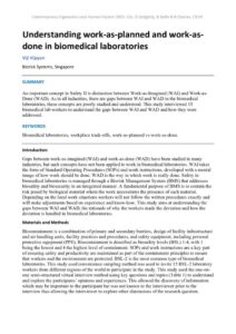 thumbnail of Understanding work-as-planned and work-as-done in biomedical laboratories